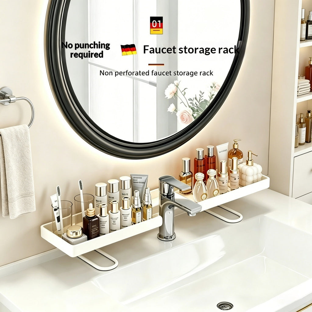 Robinet de toilette Rack Salle de bain Sink Rack Laver les mains Piscine Pas de perforation Asphalt Rack Salle de bain
