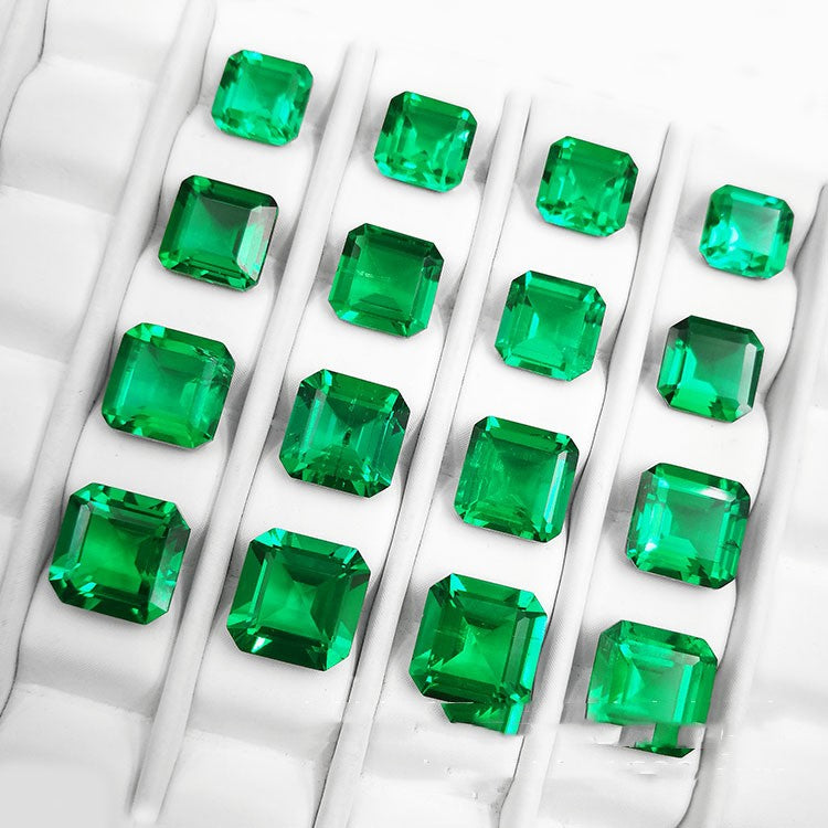 Émeraude synthétique Petite pierre de bare octagonale