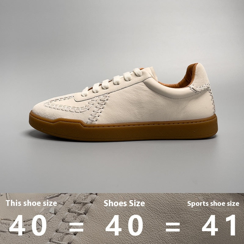 Basket Basket Chaussure Blanc Homme en cuir véritable taille basse