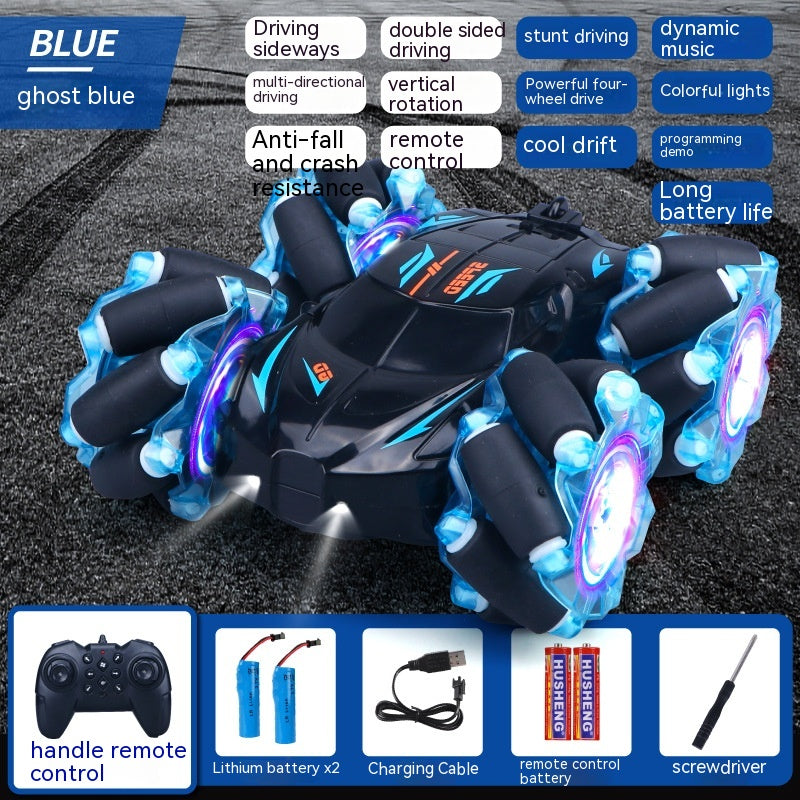 24G Télécommande sans fil haute vitesse Car Light Music 4 roues motrices Double face Drivi