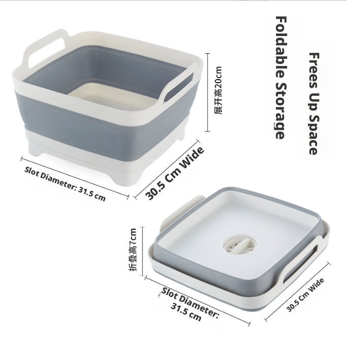 Panier de drainage pliant blanc et gris-1 pièce