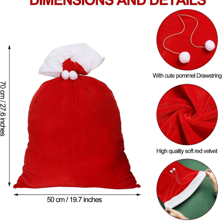 2 Pcs Grand Noël Cadeaux de Noël Sacs Sac