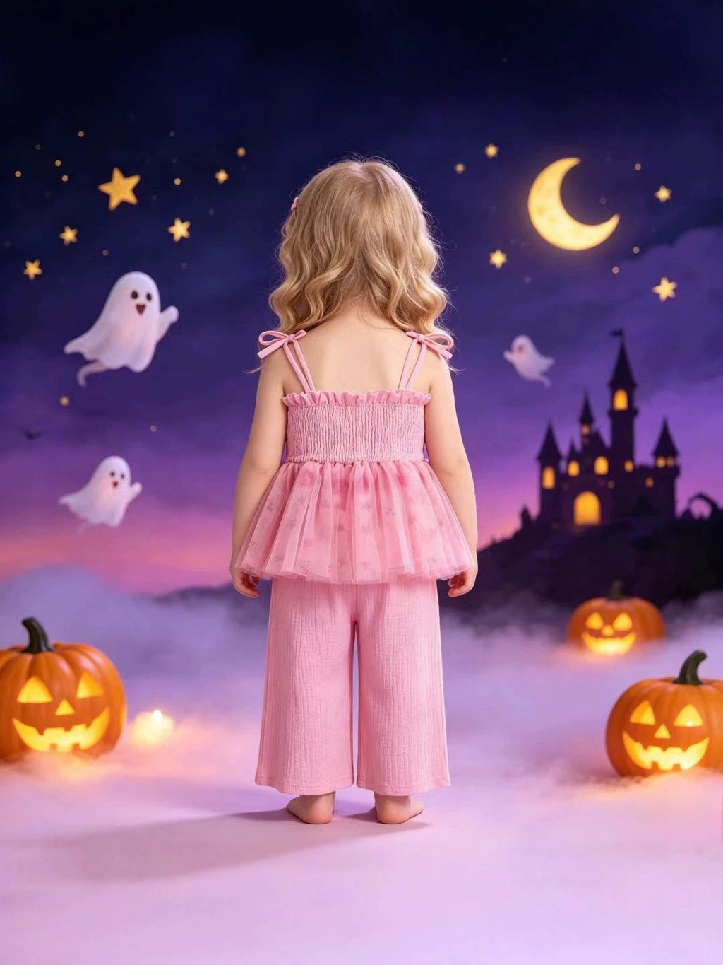 Filles d'un an Romper couleur pêche et robe de strap pour son premier anniversaire