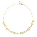S925 Dentelle en Argent Sterling Collier de tissage 45cm réglable 4.4g 9,4mm Platine Gold Rose Gol