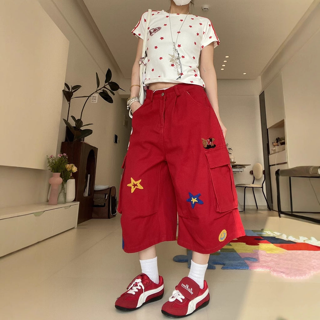 Pantalons pour femmes style américain Vintage Capri