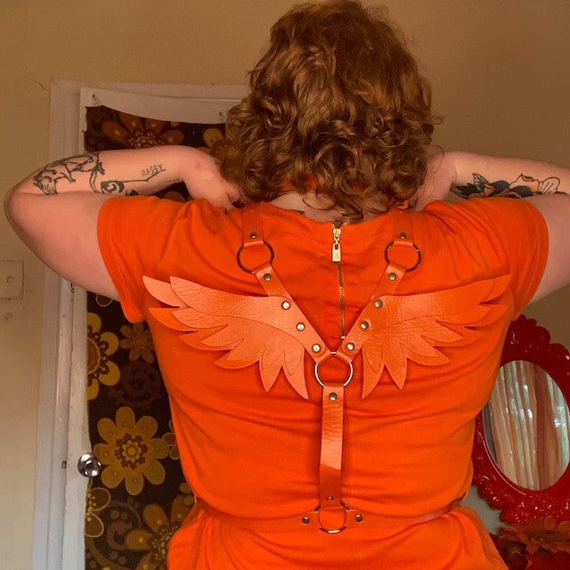Ceinture de chaîne multicouche en cuir Angel Wings
