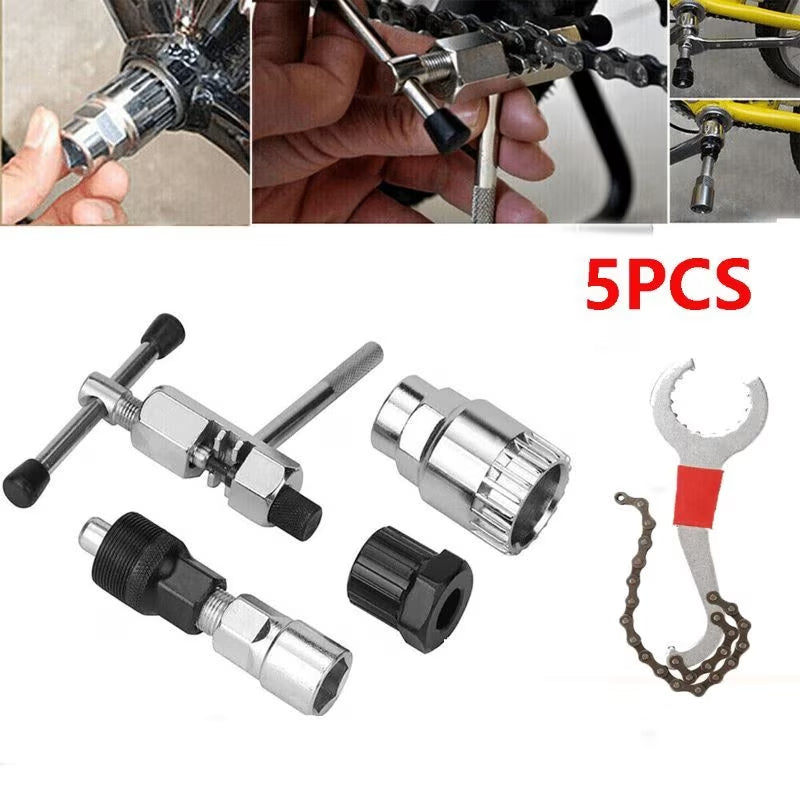Jeu d'outils de réparation de clé de suppression de roue libre et de support de fond de vélo