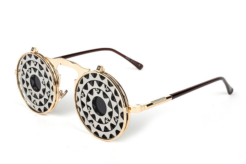 Lunettes de soleil Casual Retro Metal Punk pour hommes