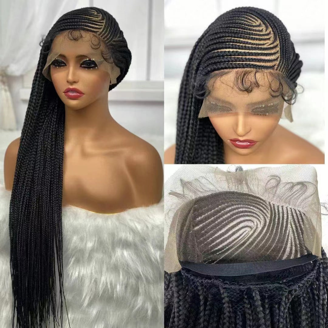 Long droit Dentelle chimique Perruque de fibre Dreadlocks Headgear