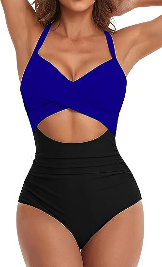 Maillot de bain monocolore pour femmes de style européen et américain avec un panneau sans dos