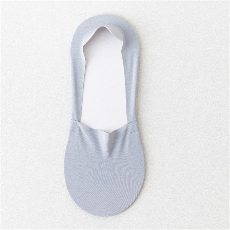 Chaussettes Bouche peu profonde Invisible sans couture Basse coupe Coton pur Fond Silk Ice