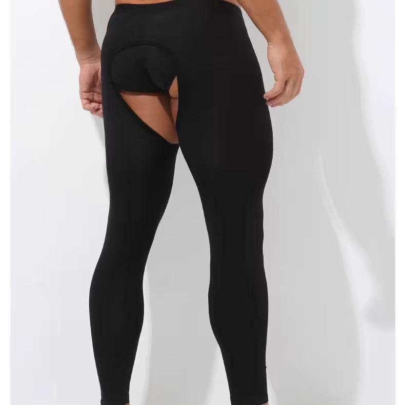 Pantalons Thermiques ouverts en croûte pour hommes Légumes minces Légumes Modaux Automne Hiver Collant Intérieur Gratuit