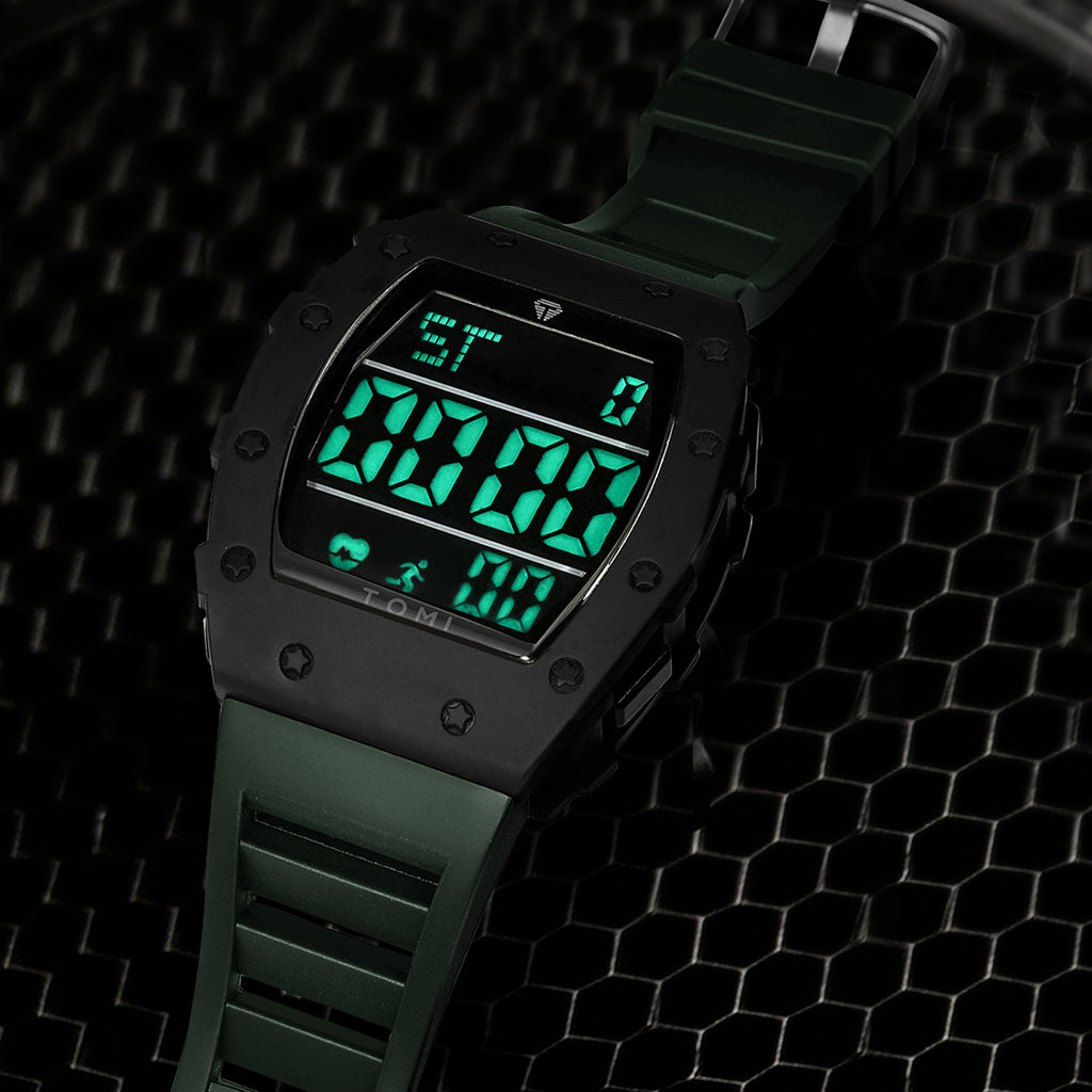 Style étudiant Trendy Montre homme bouton multifonction