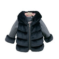 Manteau de coton pour enfants Rex Rabbit Manteau de fourrure à capuche