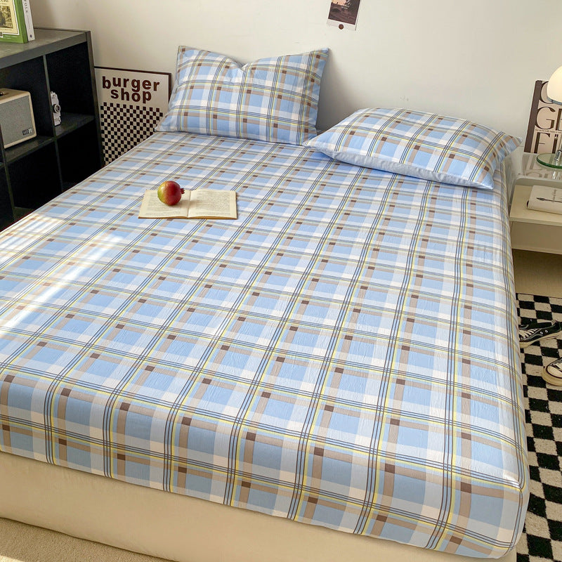 Minimalist Coton Lavé Couleur Solide Produit simple Fitted Sheet