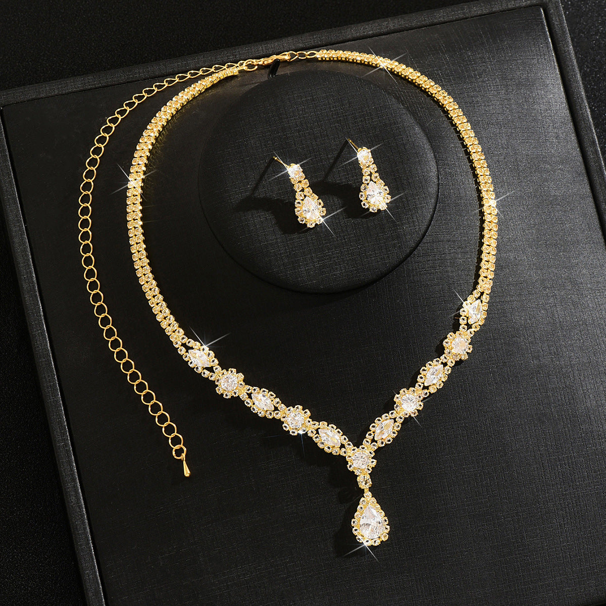 Femmes 2 Pcs French Style Light Luxury Ensemble de bijoux pour mariée