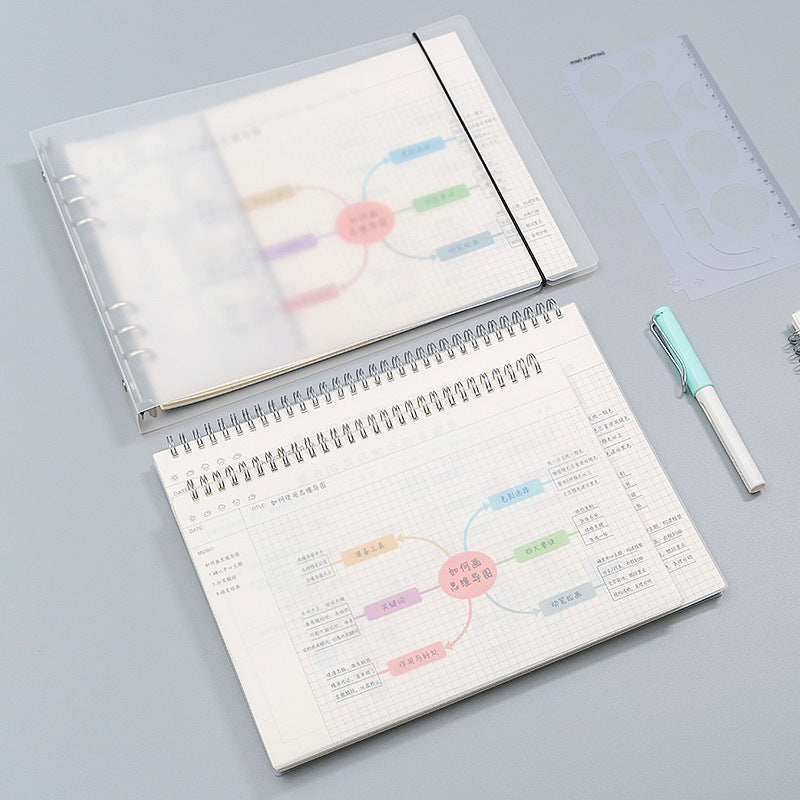 Carnet de notes de carte mentale avec modèle A4 Grand cuir souple