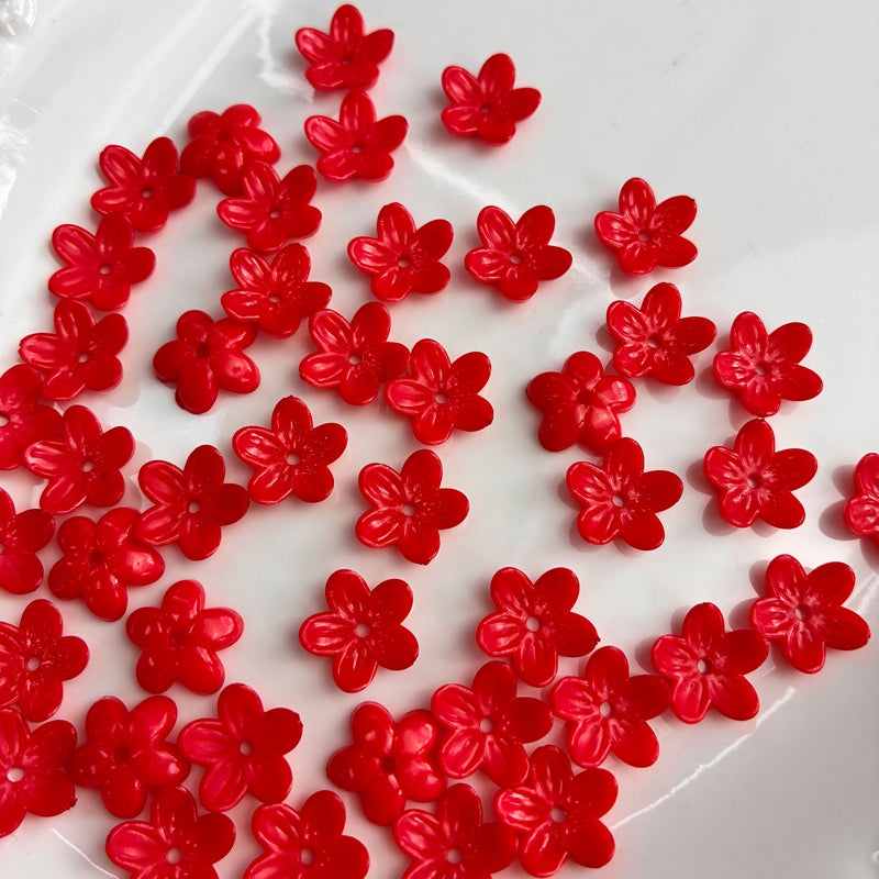 Perles de fleurs 5-Petal Acrylique
