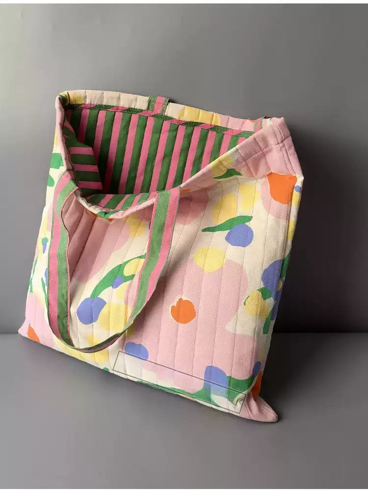 Sac d'épaule épais en coton et en lin rembourré