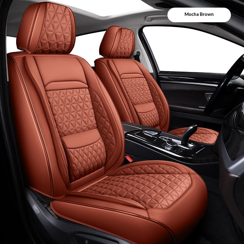 Coussin de siège de voiture respirant en cuir Couverture universelle de siège toute-saison