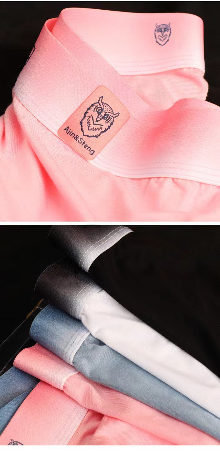 Ice Silk Sous-vêtements Homme Garçons Solid Couleur Lumière Respirant Pas de Boxer Sens
