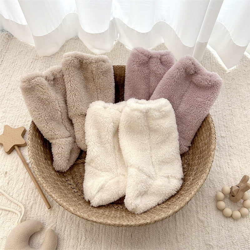 Couvre-pieds de bébé Couvre-chaussures chaudes épaisses Protège-pieds Couvre-chaussures d'hiver