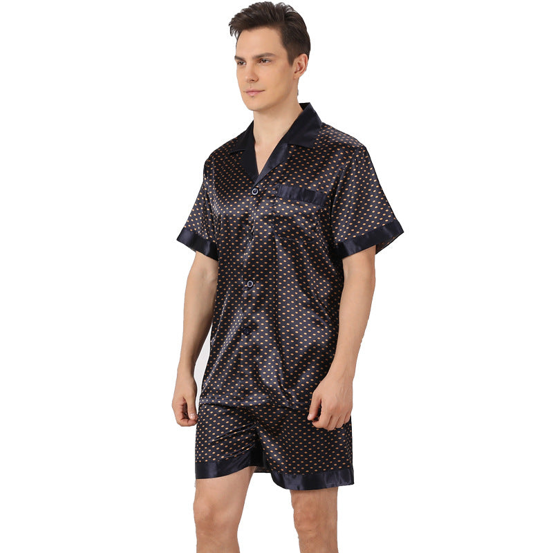 Pyjamas à manches courtes imprimé d'été pour hommes