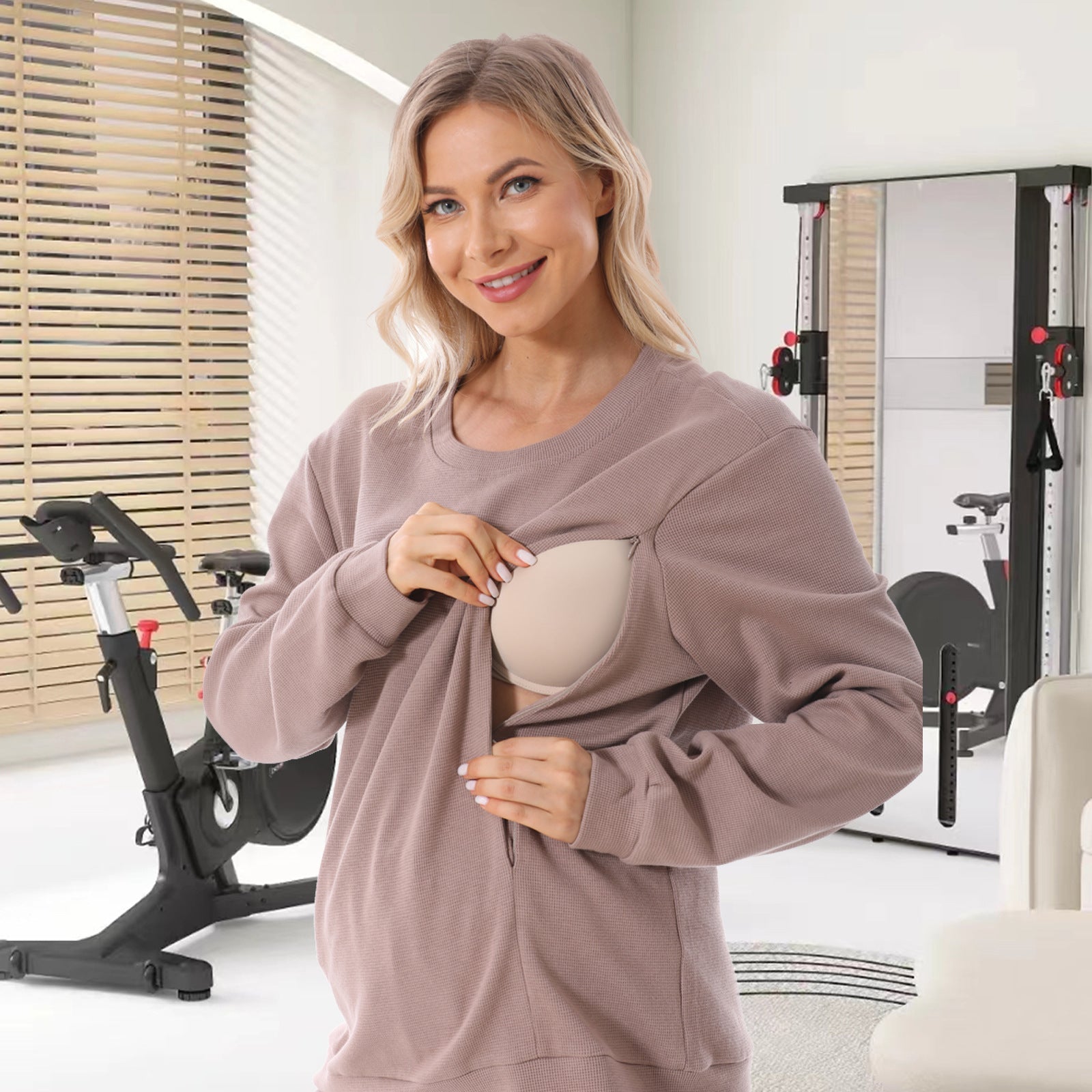Les femmes enceintes d'automne et d'hiver européennes et américaines Long Sleeve Nursing Hoodie