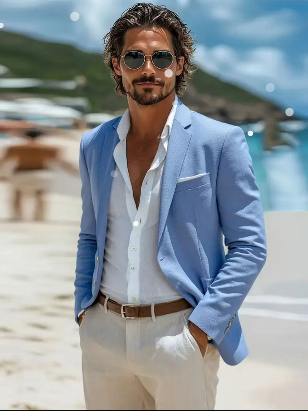 Veste de costume casual mince pour homme