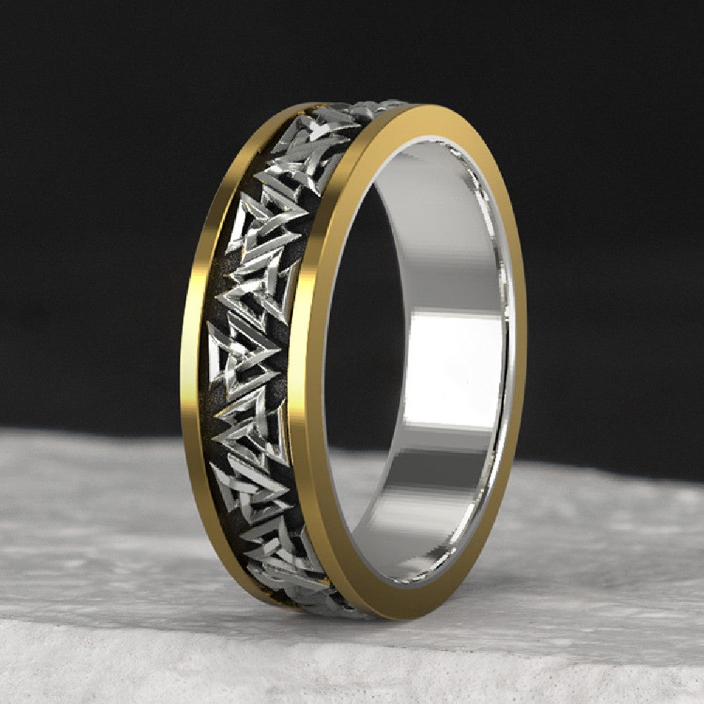 Knot Viking Silver Set Bague Bronze Homme