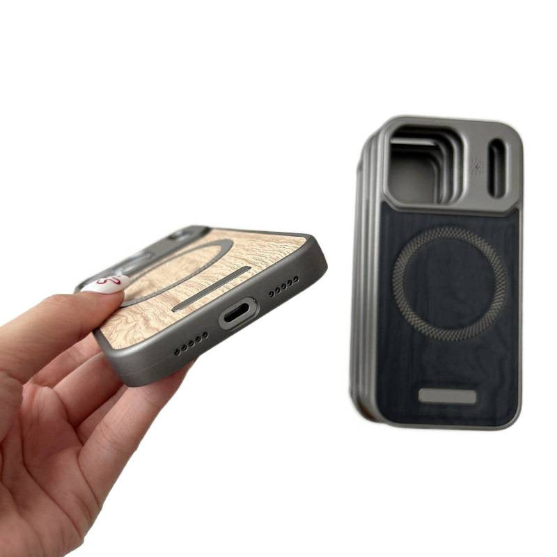 Housse de protection sans cadre pour téléphone en bois de peuplier