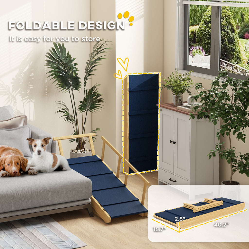 Ramp pour chien, marches réglables en hauteur, escaliers pliables pour chien avec tapis antidérapant pour petits à petits