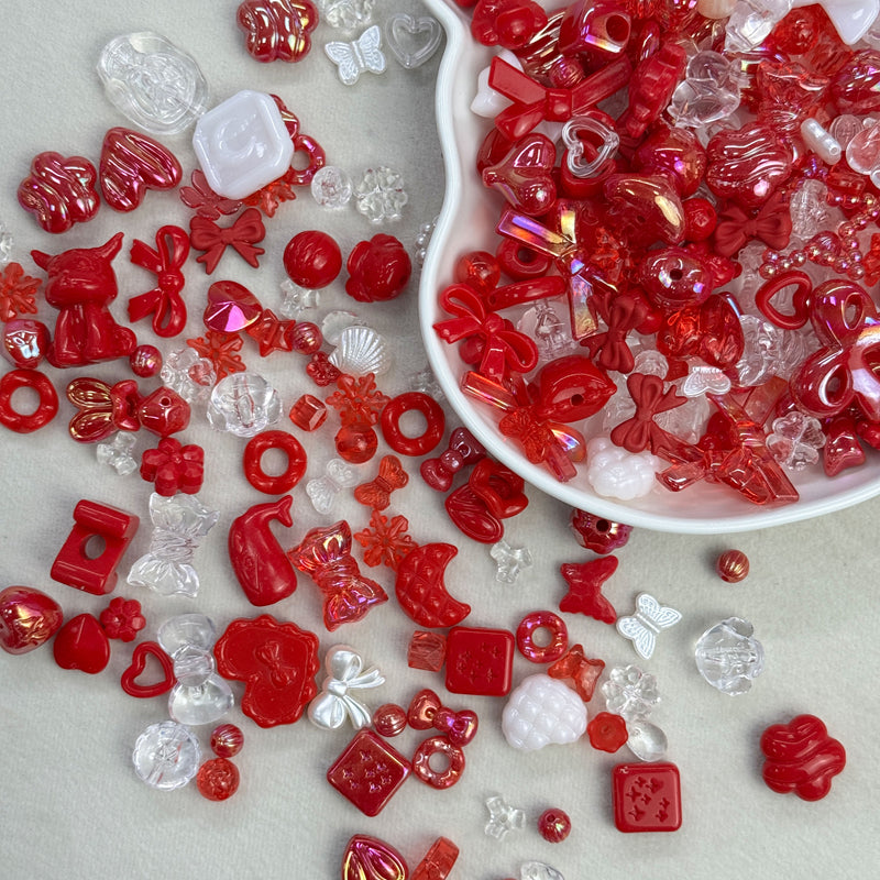 Mélange aléatoire de perles acryliques Assortiment avec trou droit