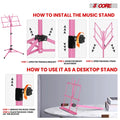5 Core Music Stand Ajustable Desktop Book Stands Portable Sheet Holder Tous métalliques pliables