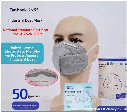 Masque KN95 de qualité industrielle anti-poussière emballé individuellement avec une bande d'éponge