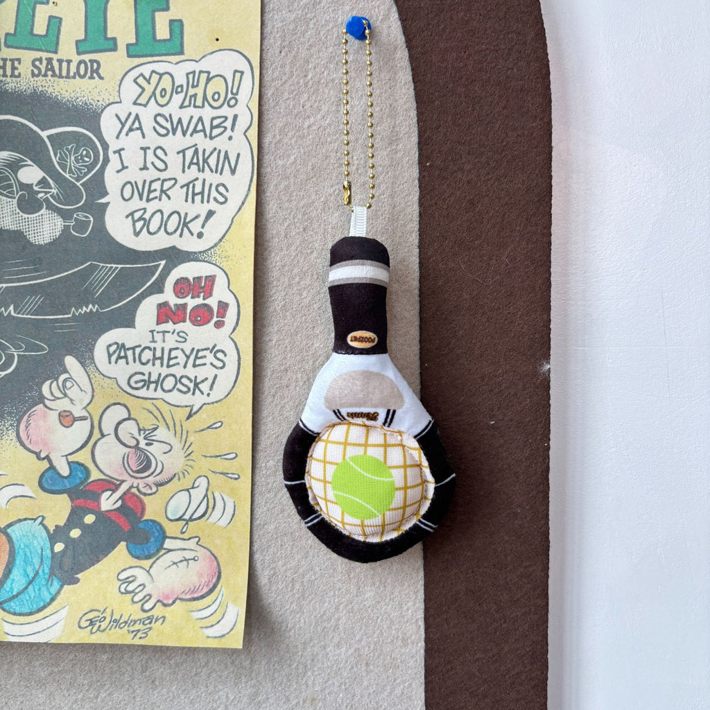 Interactive dog toy tennis racket bag charm