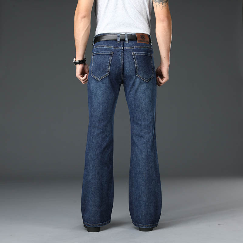 Pantalon de denim à jambes larges en feu, taille haute