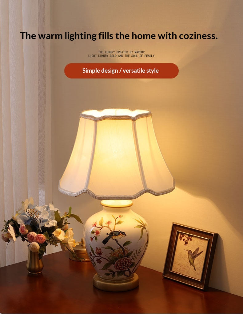 Lampe de table de chevet moderne Minimalist de style américain personnalisée pour la chambre