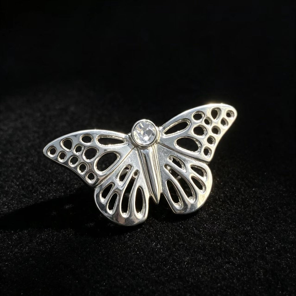 Épingle de Zircon en argent papillon