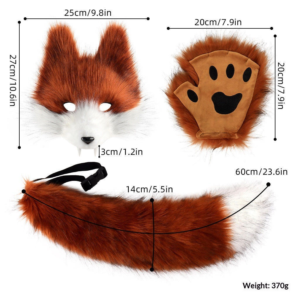 Ensemble 3D de masque de loup de simulation d'Halloween