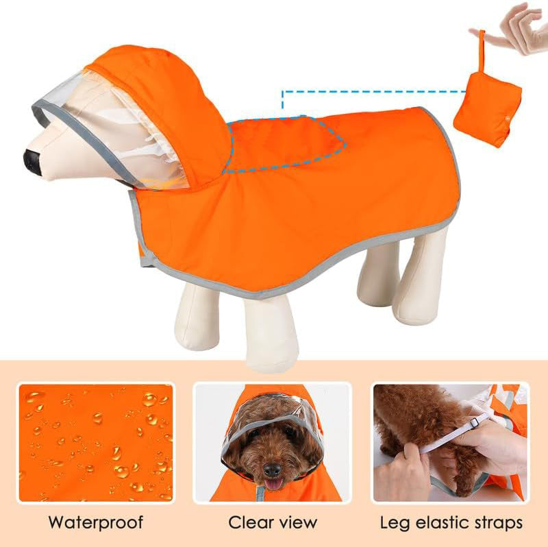 Veste de pluie pour chien imperméable souple respirant pour petit chien à capuchon manteau de pluie pour chien