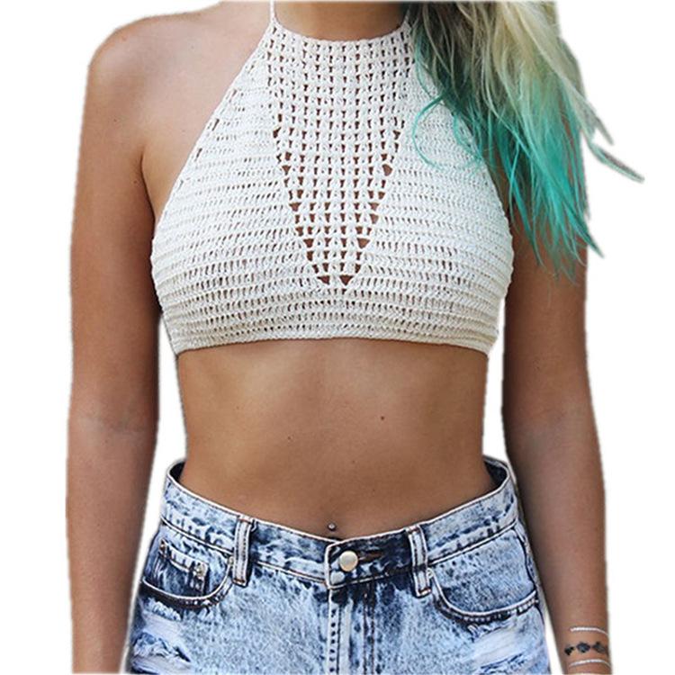 Camisole de plage tricotée main
