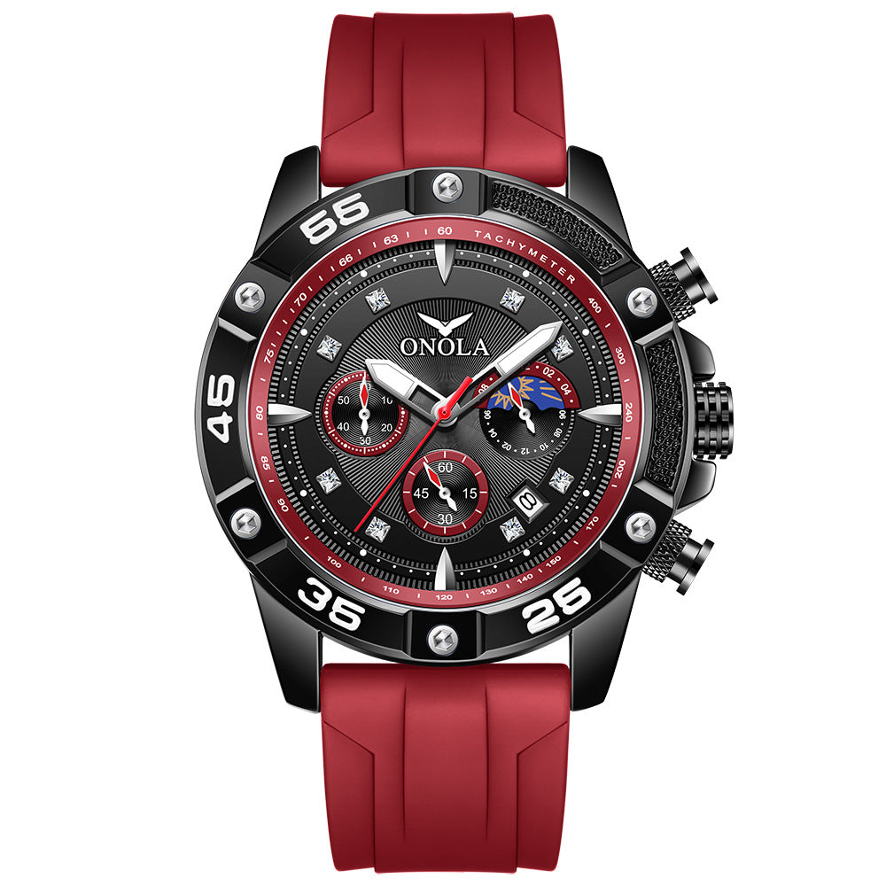 Mode Casual Style Multifonctionnel Quartz Waterproof Tape Watch