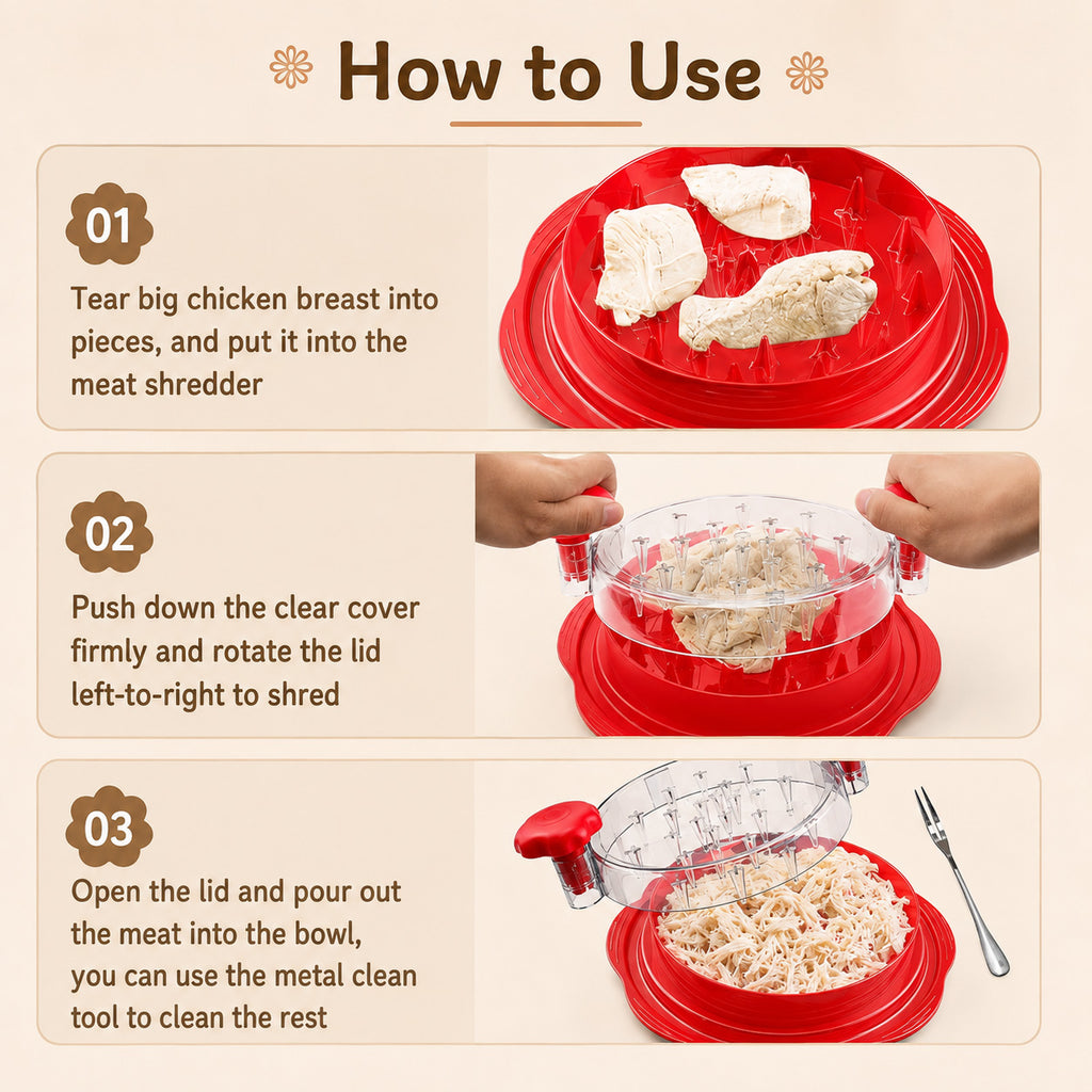 Poulet Shredder outil Twist sert comme un Gadget de cuisine polyvalente pour Shredding porc de boeuf A