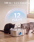 Fontaine d'eau de chat en acier inoxydable