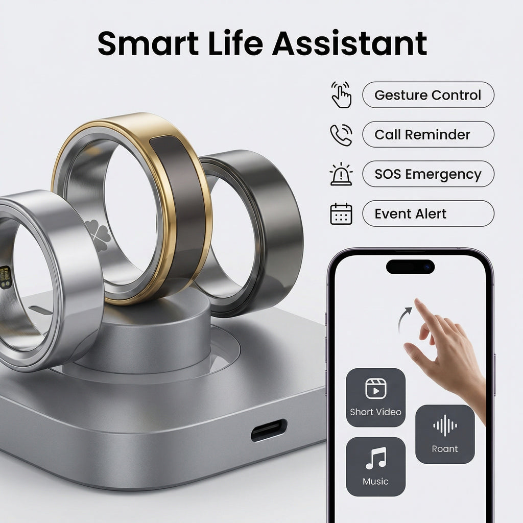 Smart Ring Health Tracker Fitness Bague Heart Rate Blood Oxygen Sleep Monitor Smart Ring Fo