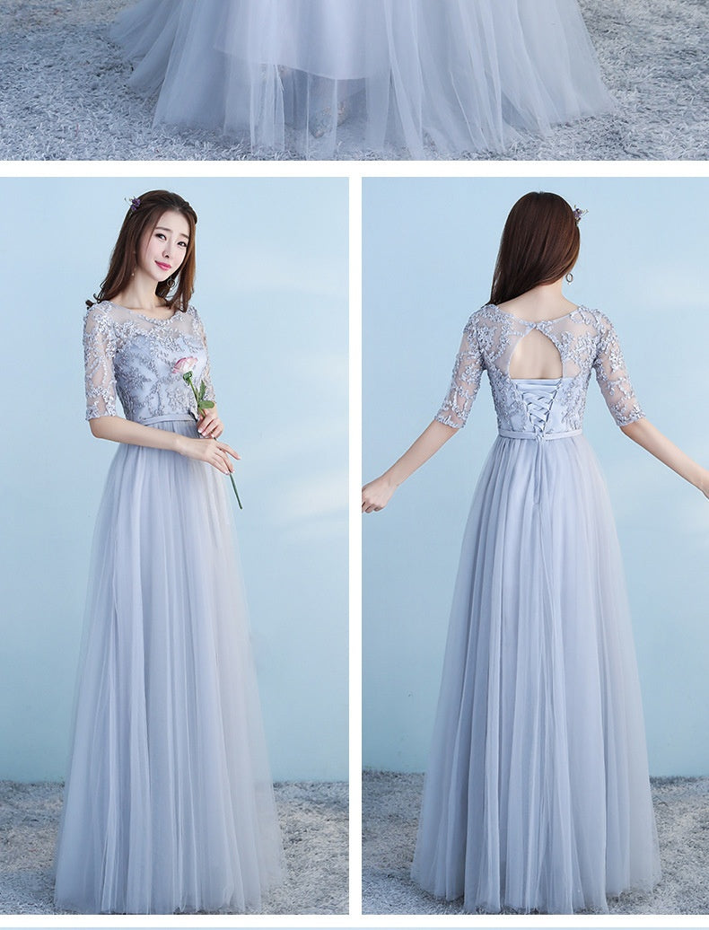 Longue robe de mariée bleue robe de mariée