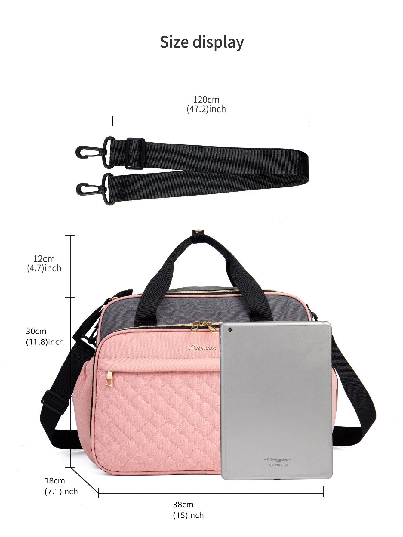 Grande capacité porte-main Multifonctionnel Crossbody Oxford Couche sac