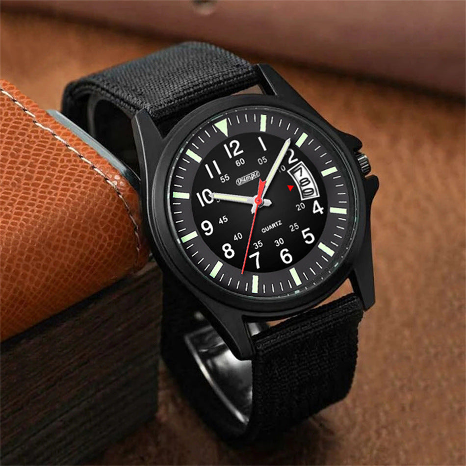 Montre à quartz en nylon lumineux pour hommes