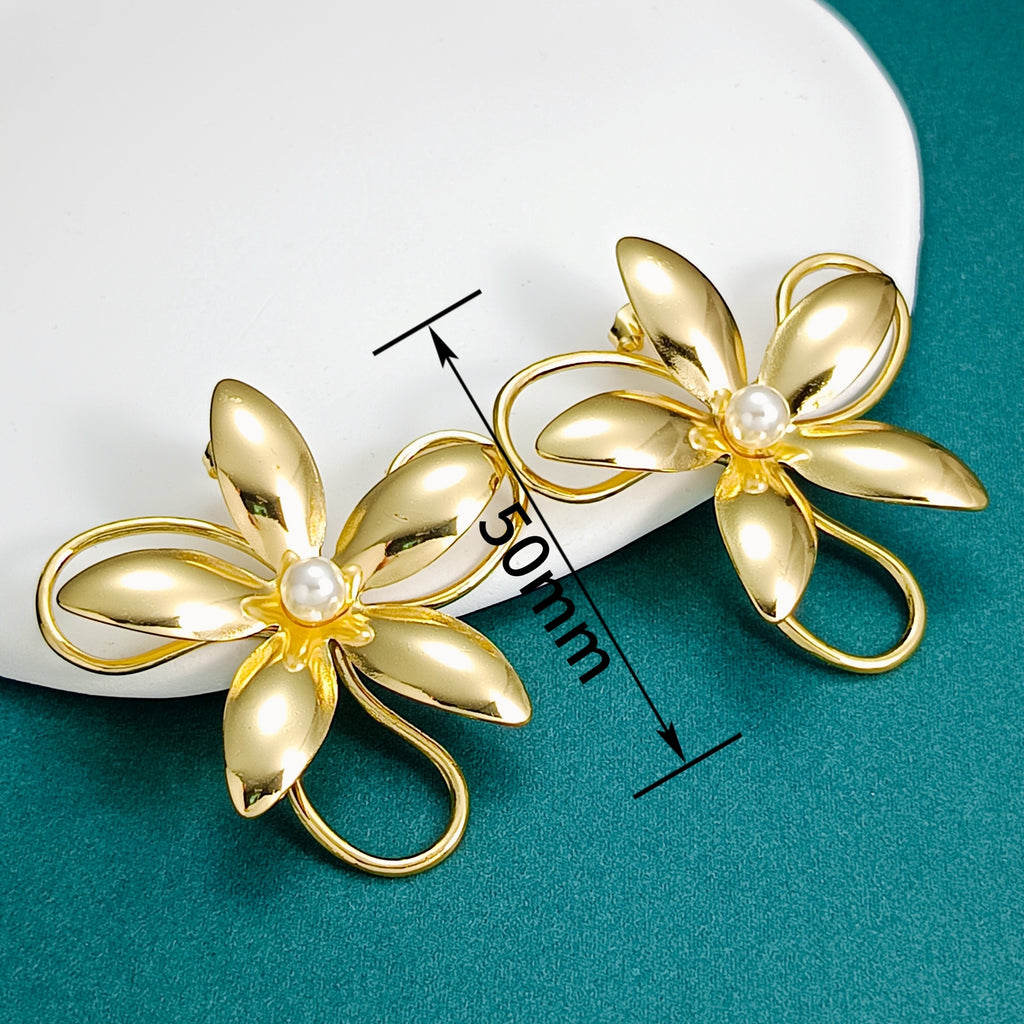 Boucles d'oreilles en acier inoxydable à double couche Léger Luxe avec une sensation Premium